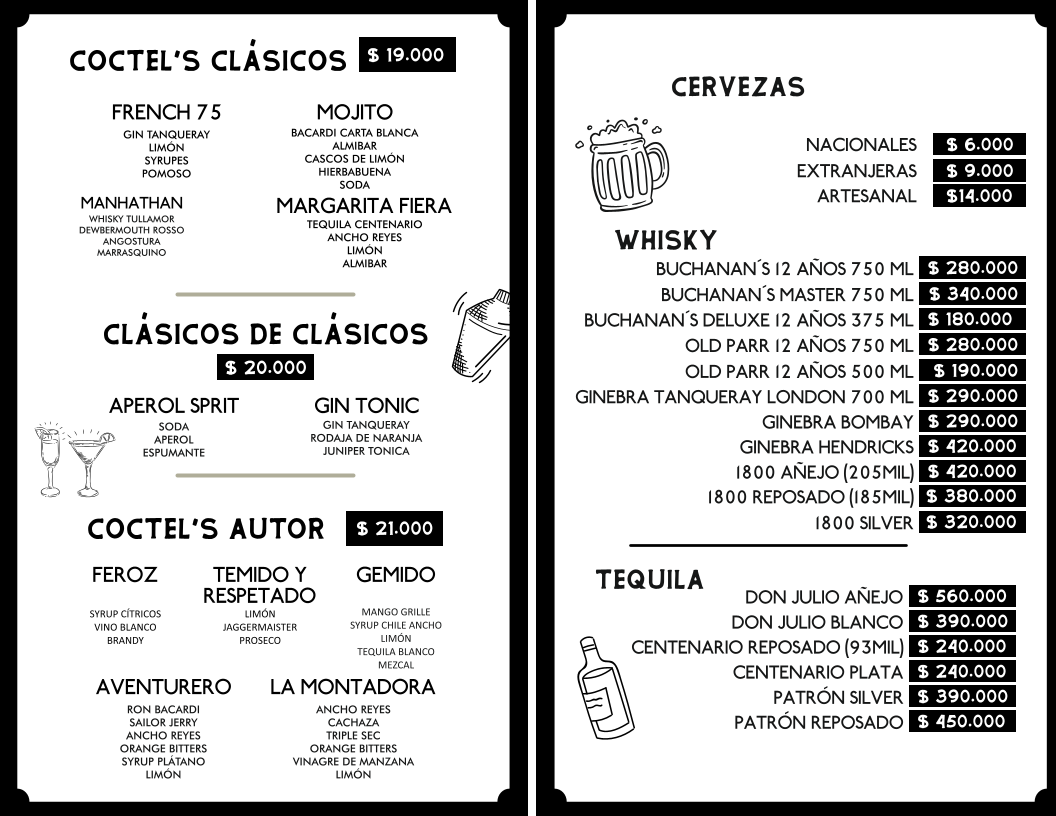 Menu La Fiera Restobar - Centro De Eventos Barbosa-1